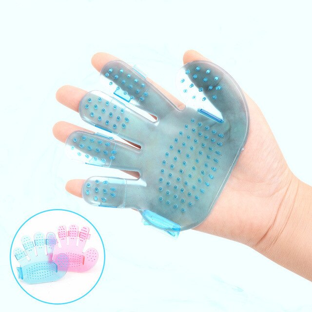 Cepillo para baño de perro, peine de silicona para mascotas, champú para SPA, cepillo de masaje, ducha, pelo, Grooming Cmob Dog, herramienta de limpieza, cepillos eliminación de pelo: Blue 2