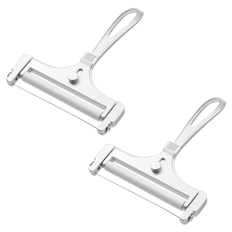 2 Pack Stainless Steel Wire Cheese Slicer Adjustable Thickness Cheese Slicer Wired Cheese Cutter Kitchen Cooking Tool: Default Title