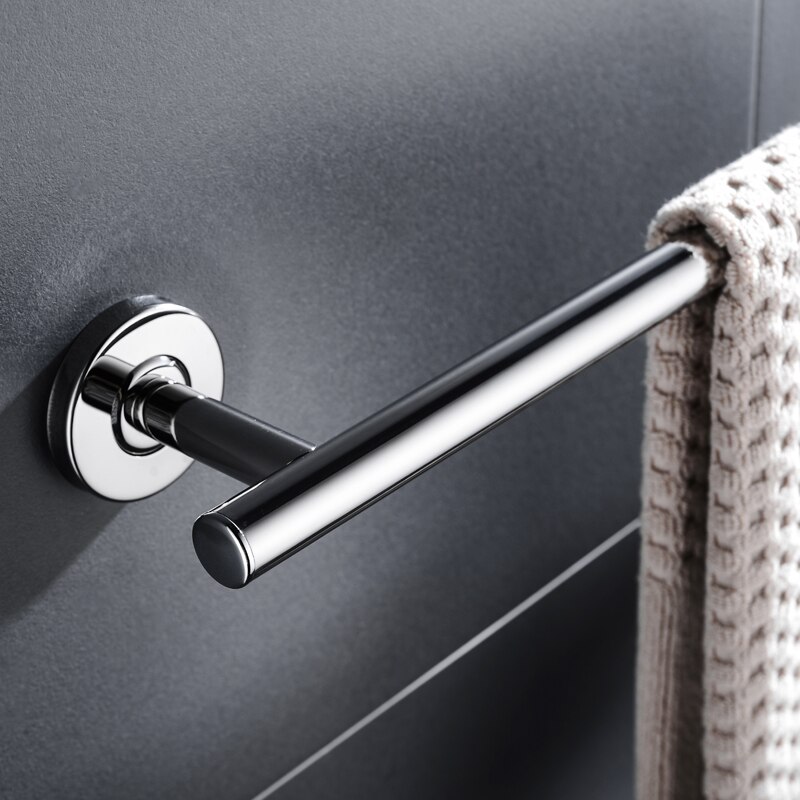 SUS 304 Stainless Steel Bathroom Single Towel Bar Wall Mount Polished Towel Rack Shelf Bathroom Hardware