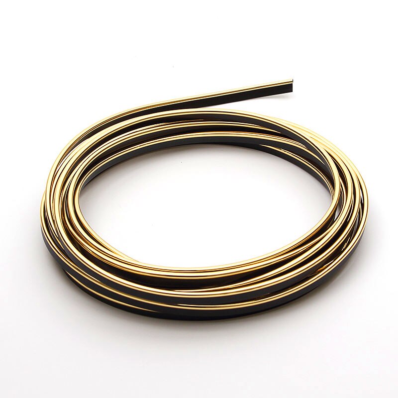 1 Meter Universele Auto Styling Flexibele Trim Voor Interieur Exterieur Moulding Pvc Decoratieve Strip Met 5 Kleur: Goud