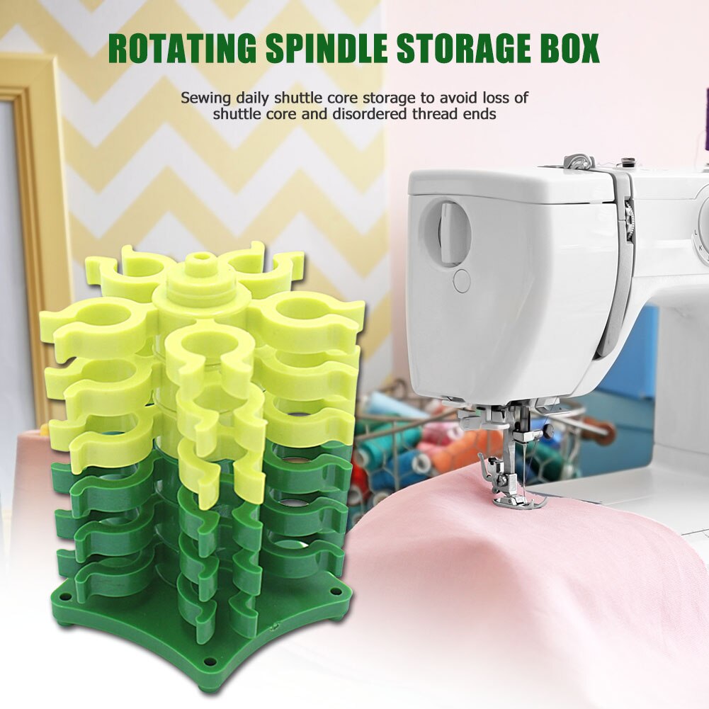 Spindle Box Rotating Bobbins Spool Sewing Line Plastic Empty Holder Container Detachable Core Storage Clip Sewing Tool