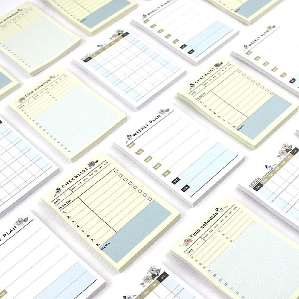 60 Lakens Vogel Patroon Memo Pad Leuke Wekelijkse Maandelijkse Werk Planner Sticky Note Leuke Marker Vlaggen Sticker Planner Kleine Notebooks S