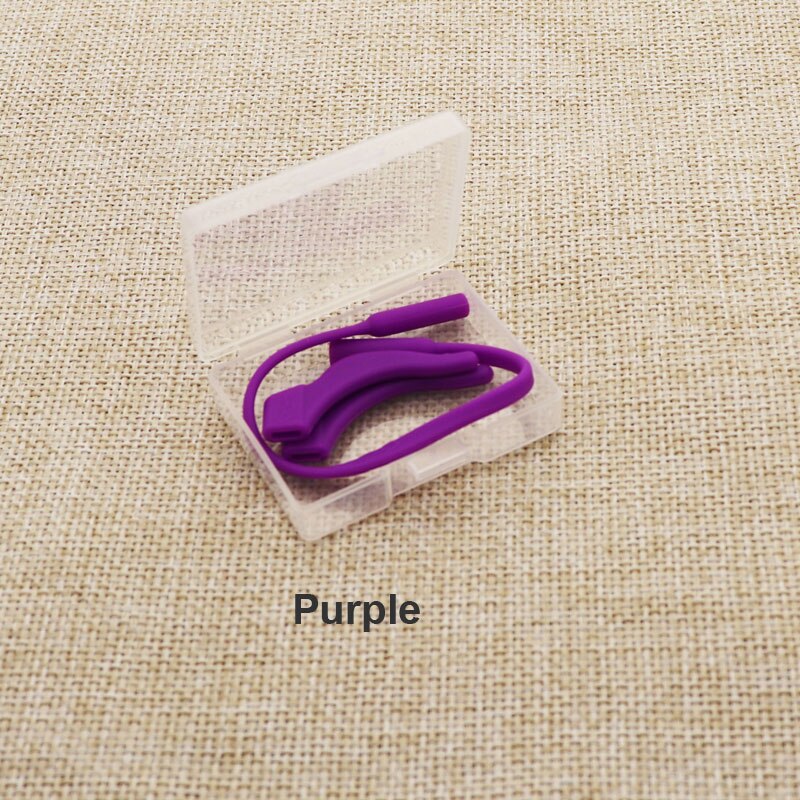 Óculos de silicone antiderrapante para crianças, acessório infantil para os olhos, suporte de borracha para óculos, 1 peça: ROXO