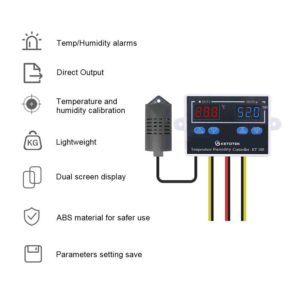 STC-3028 Temperature Humidity Controller Thermostat Regulator Thermometer Hygrometer Control Switch