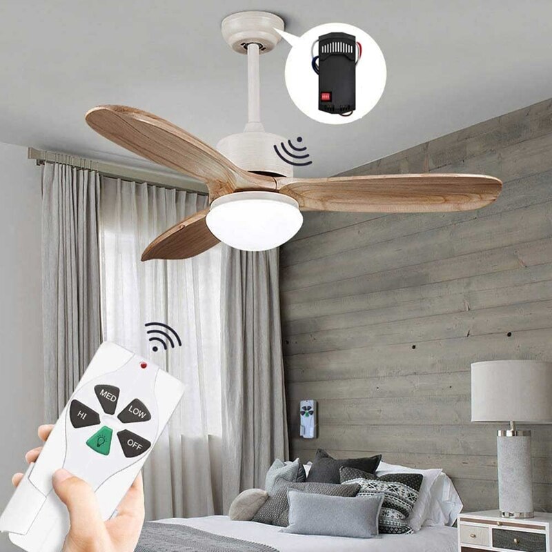2 Pack Universal Ceiling Fan Remote Control Kits with Light Dimmer 3 Speed Fan Receiver Lamp Dim Remote Replacement
