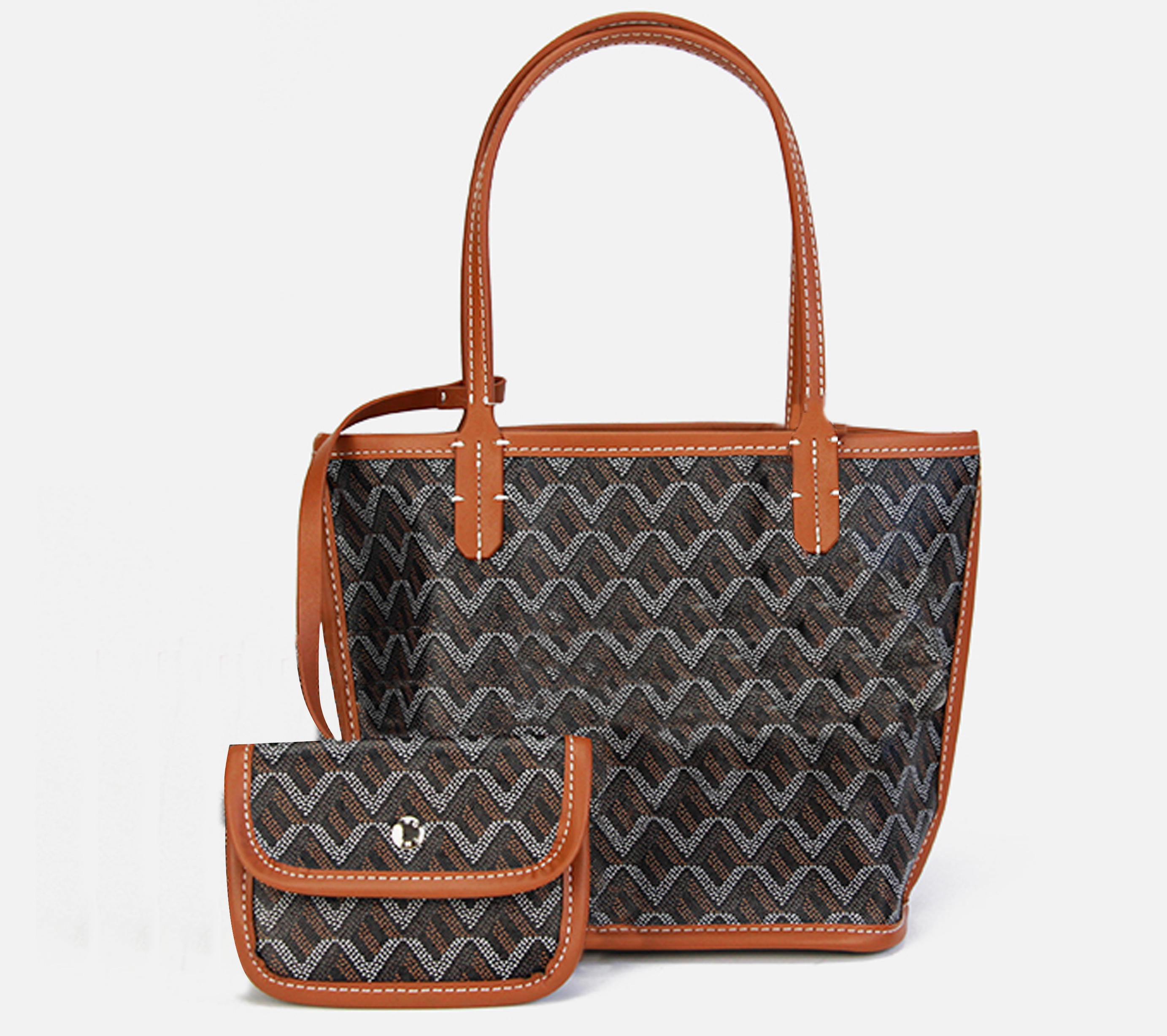 S tote bag A+++++ little bag one shoulder handbaglarge capacity shoulder Shopping bag Mummy tote Bag double sides leather mini: L / Brown