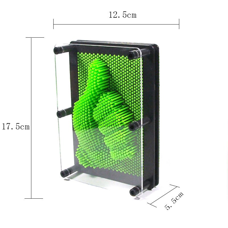 3d 5 farver s/m størrelser magisk nål aftryk håndaftryk klon hånd skulptur kunst legetøj desktop kontorlegetøj: Grøn m