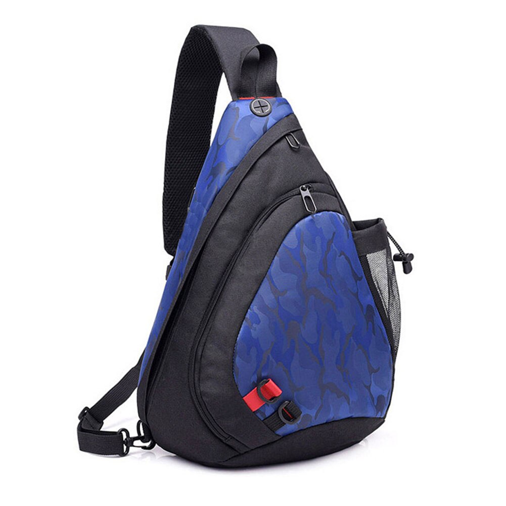 Männer Wasserdichte Rucksack Schulter Multi-funktionale Reise Kleine Sling Zipper Solide Kopfhörer Loch Brust Tasche Crossbody