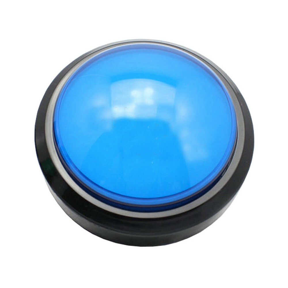 Botón para proyectos de juego con forma de cúpula con pulsador para Arcade, luz LED de 100mm, 5 colores disponibles.: Azul