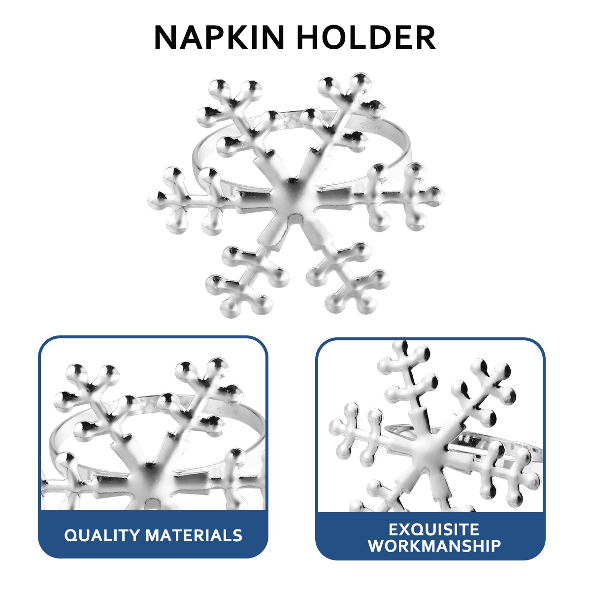 6 Pcs Chrismas Napkin Ring Table Setting Table Setting Napkin Holder Dinner Decor for Home Banquet Party Hotel Decoration