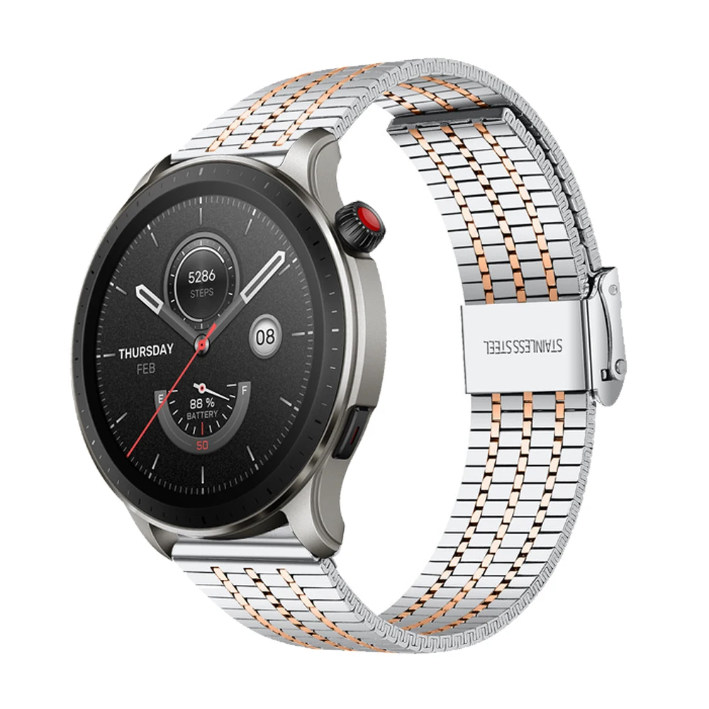 20 metalurrem til amazfit gts /2/2e/3/ gts 2 mini rem gtr 3 pro/gtr 4 2/47mm/42mm/ 22mm 3/ bip rustfri stålremme: Sort grå / 10mm to 19mm