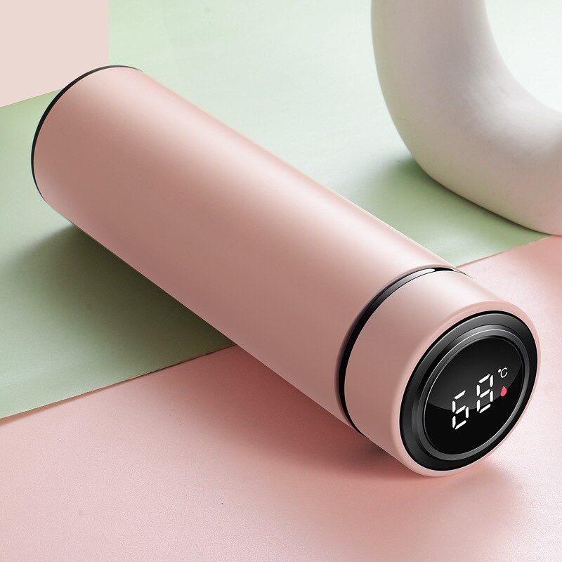 Inteligentny kubek izolowany z wyświetlaczem temperatury gadżety kuchenne wysokiej jakości butelka na wodę termos kubek termiczny ze stali nierdzewnej: różowy