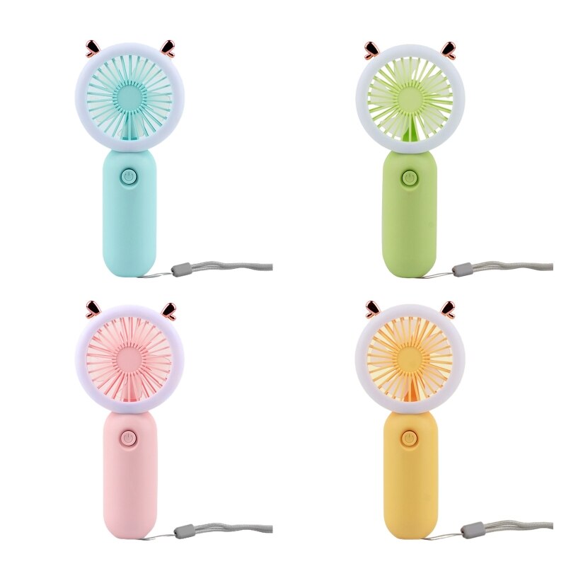 3-speed Usb Charging Mini Pocket Fan with Lanyard and Light Handheld Fan Small Personal Fan for Graduation Party