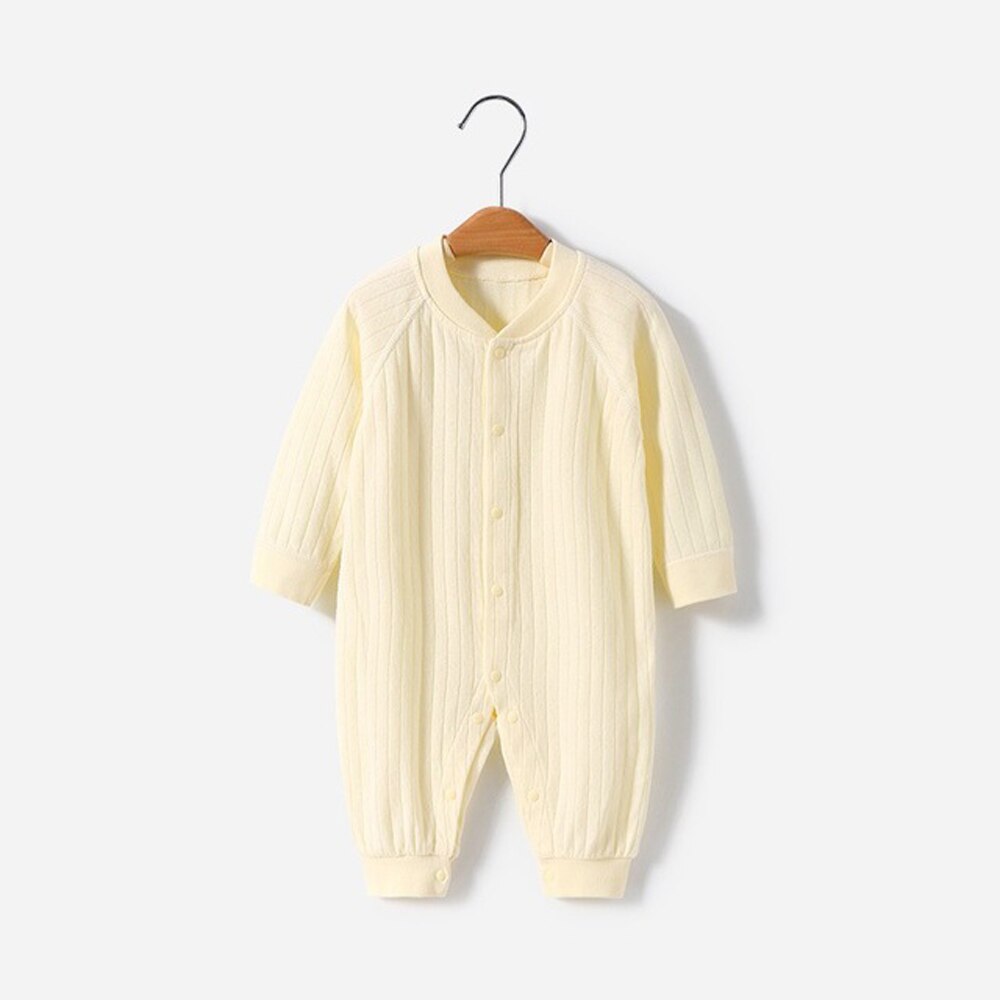 Baby Romper Pak De Jurk Lange Mouw Katoenen Baby Klim Kleding Kleding Baby Jumpsuit Vier Seizoenen Rompertjes Jongen Baby Nachtkleding: YELLOW / 6m