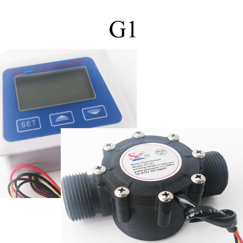 Elektronische water meter Hall flowmeter Digitale LCD display flow meter met temperatuur G1/2 flow sensor digitale flowmeter: g1