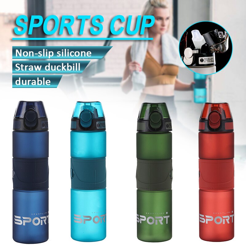 Draagbare Sport Water Fles 700 Ml Met Stro Plastic Drinkware Outdoor Fiets Reizen Fitness Lekvrij Drinkware Flessen