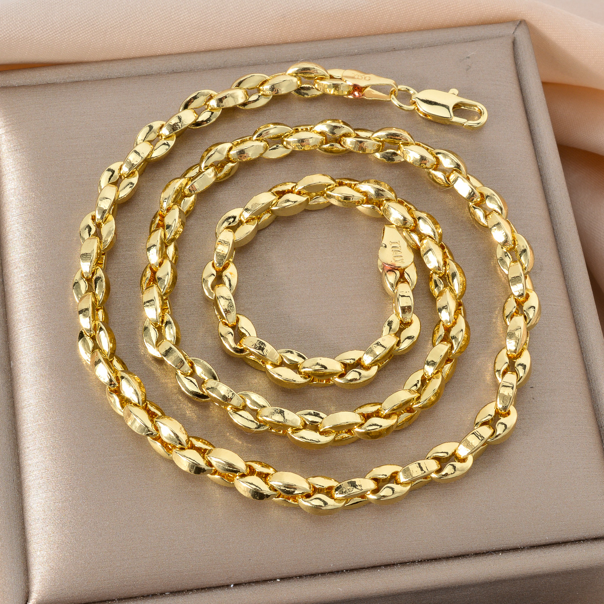 Hiphop Punk Curb Cubaanse Ketting voor Vrouwen Man Verklaring Italiaanse 18K Goud Kleur Choker Trendy Dagelijks Bruiloft Cadeau: 50cm / Imitation Rhodium Plated