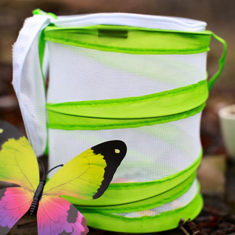 Foldable Mesh Butterfly Insect Habitat Cage with Handle and Zipper MF