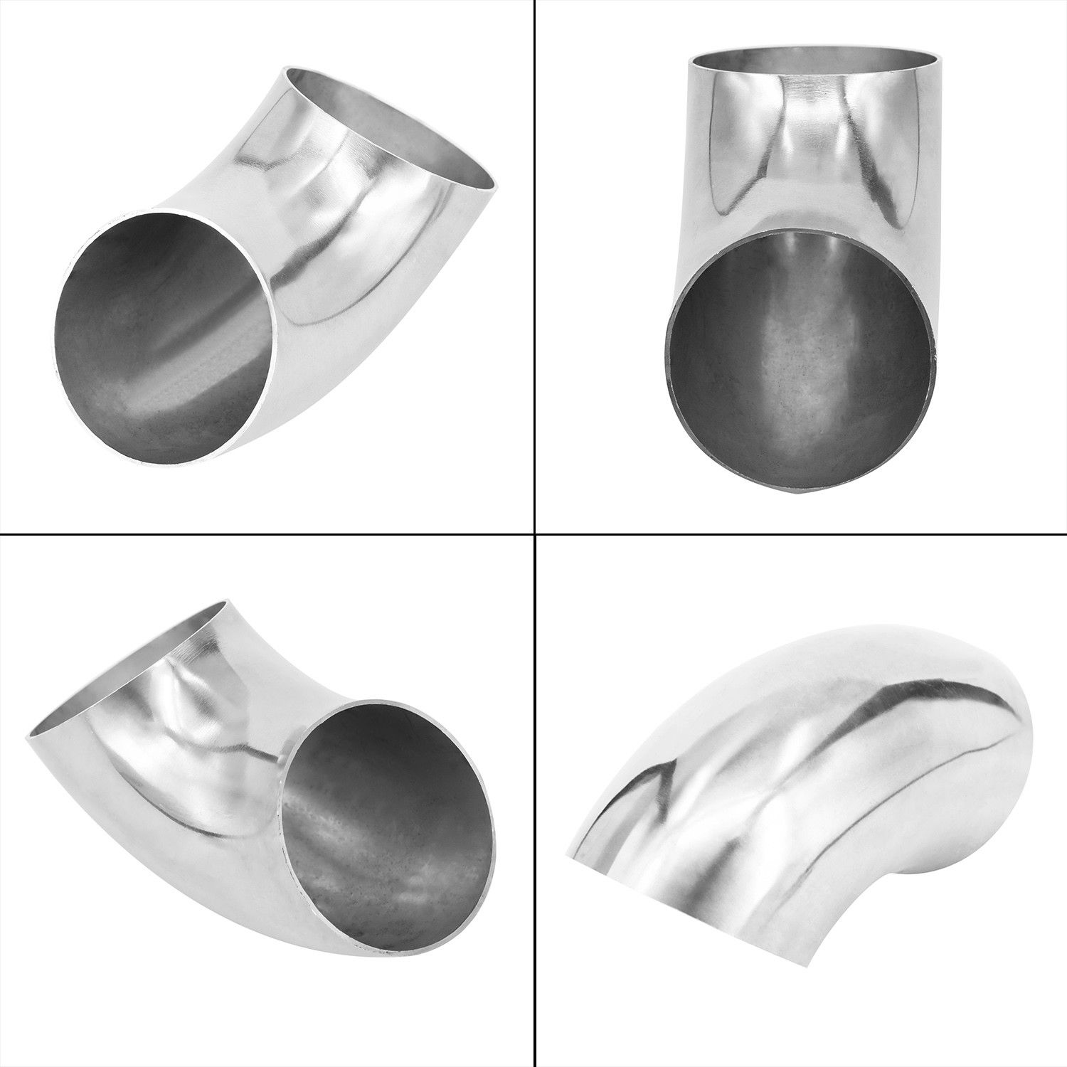 1PC Car 60mm Stainless Steel 90 Degree Bend Elbow Exhaust Pipe Fitting Stair