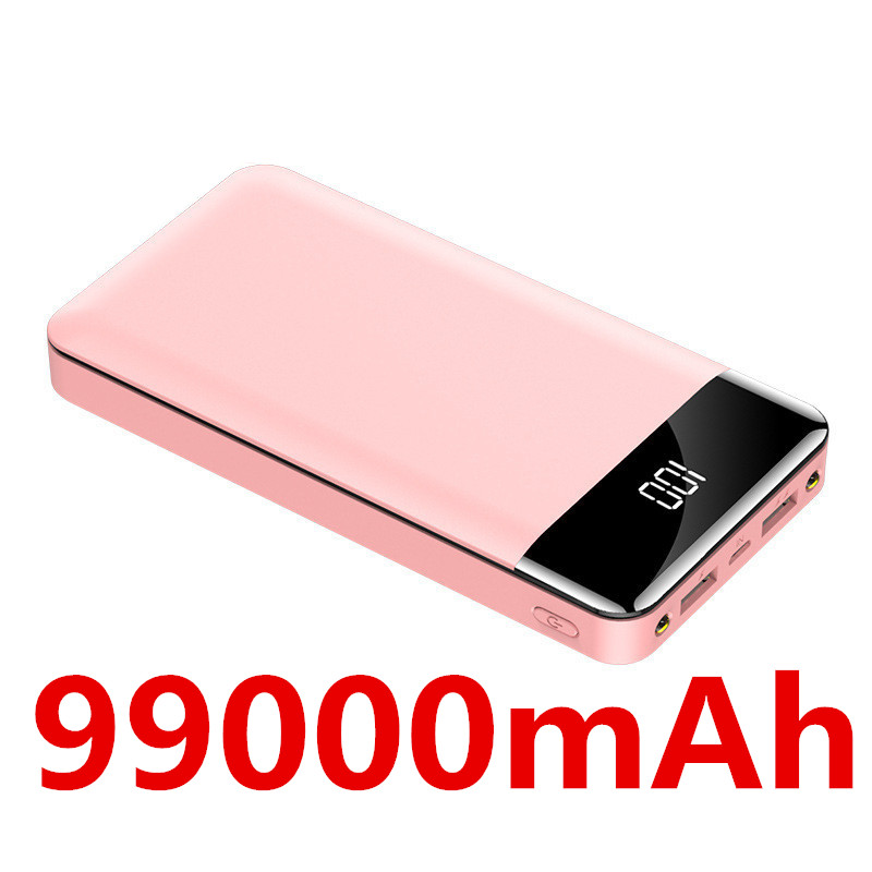 Power Bank 99000 MAh Fast Charging PD Power Bank For iPad Laptop External Battery For iPhone Samsung Xiaomi Phone: Pink-99000mAh