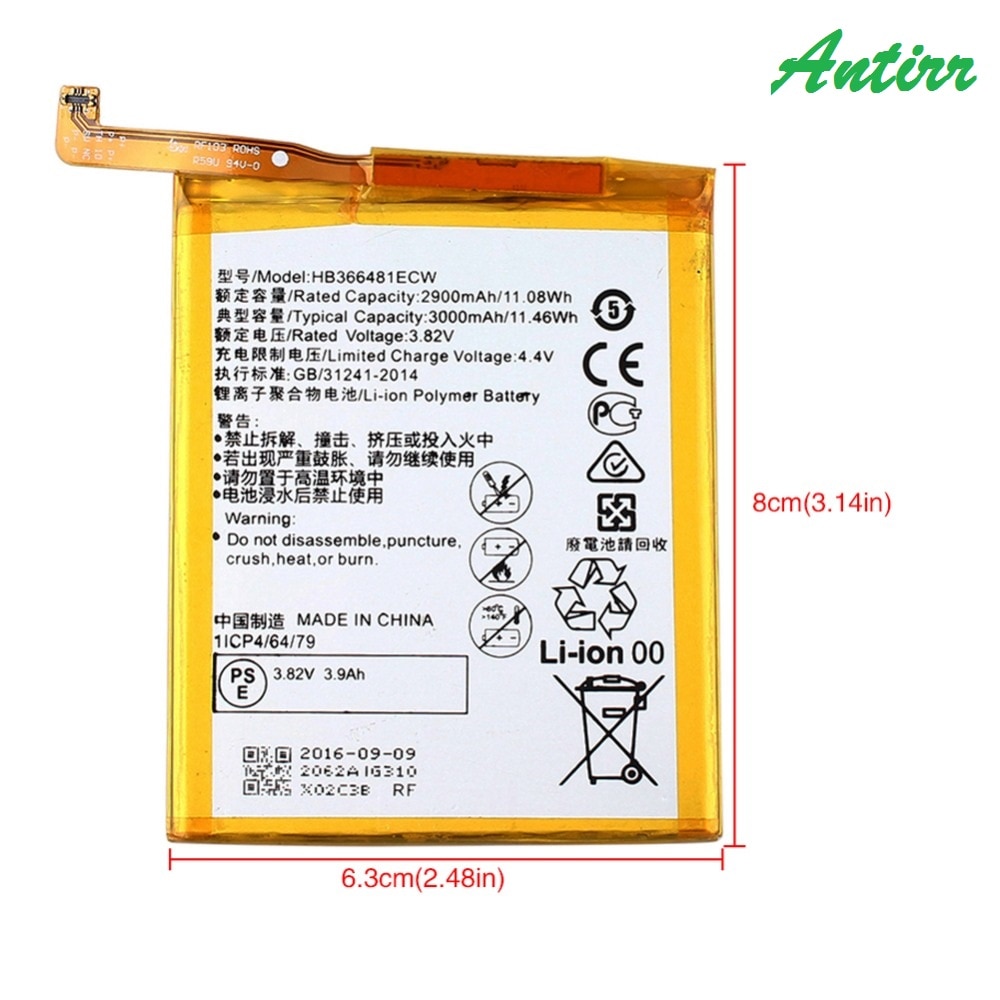 For Huawei P9 Battery 2900mAh HB366481ECW replacement Backup Battery for Huawei P9 Smartphone in Stock+tools