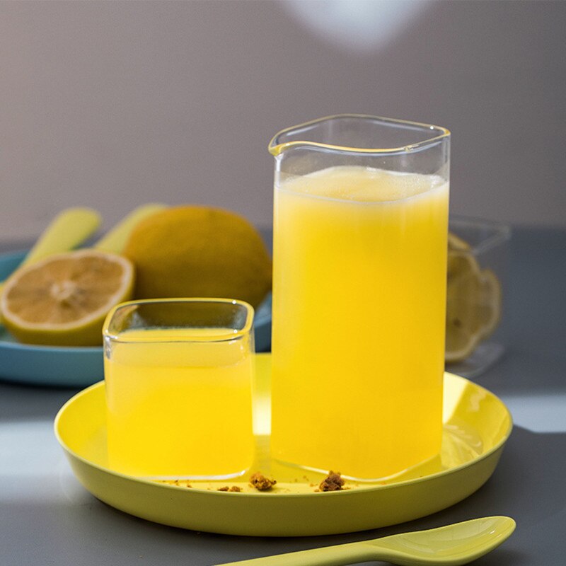 Taza transparente creativa del envase de la leche del desayuno 180 ml/jarra de vaso de cristal de 400ml jarra de vaso cuadrada del zumo de fruta
