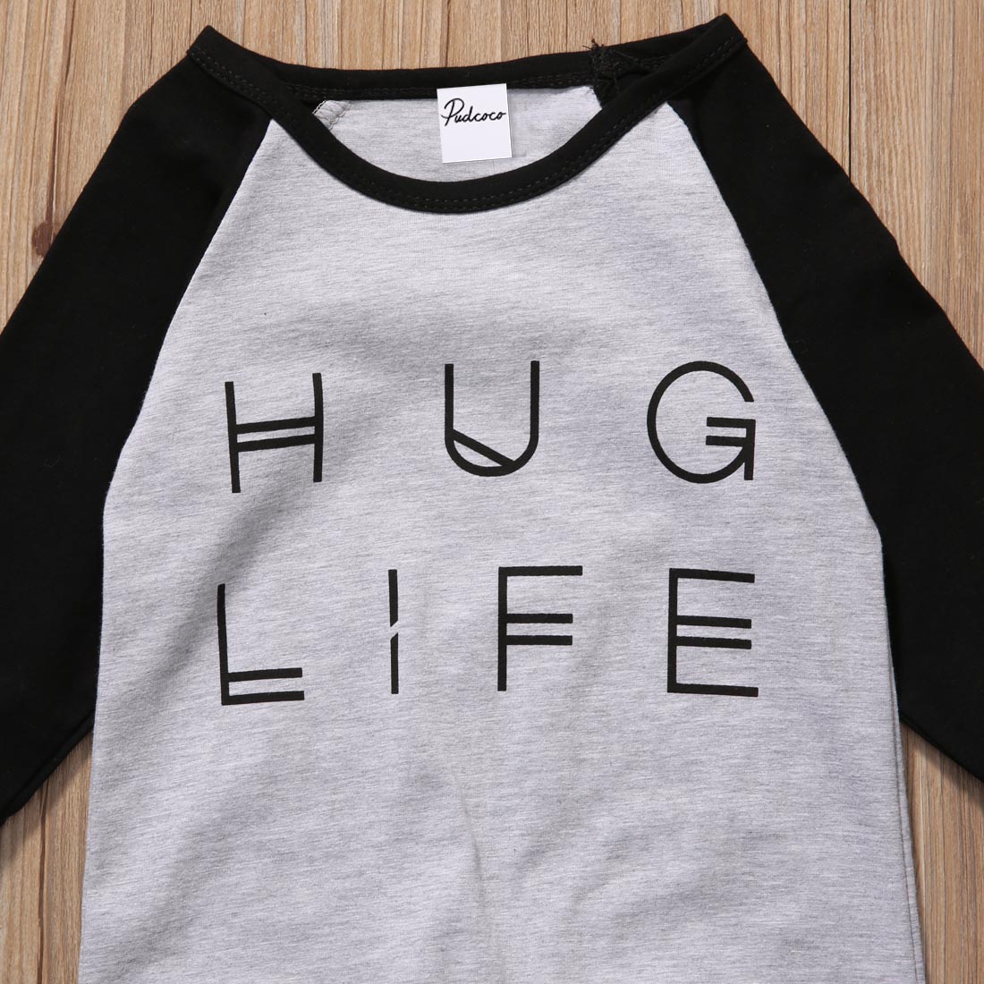 Lange Mouwen "Knuffel Leven" Print Rompertjes Voor Baby Boy