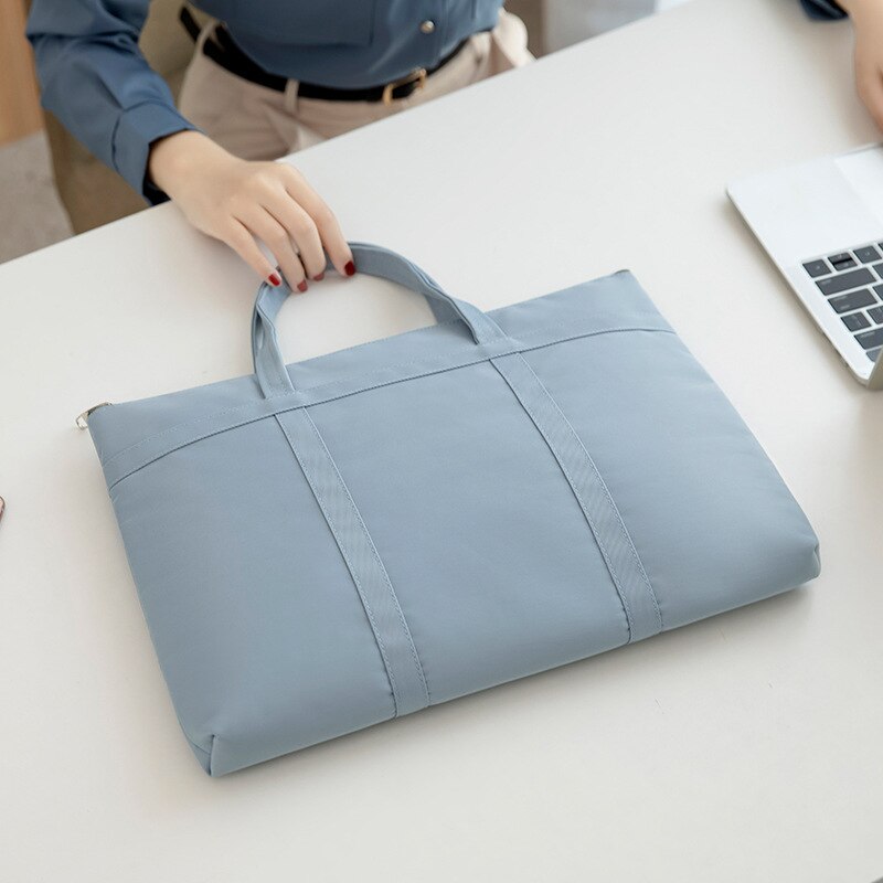 frauen Aktentasche Tasche A4 Dokument Taschen Weibliche Buch Handtasche Frauen 14 "Laptop Aktentaschen Neutral Büro Pendler Tasche: Blue