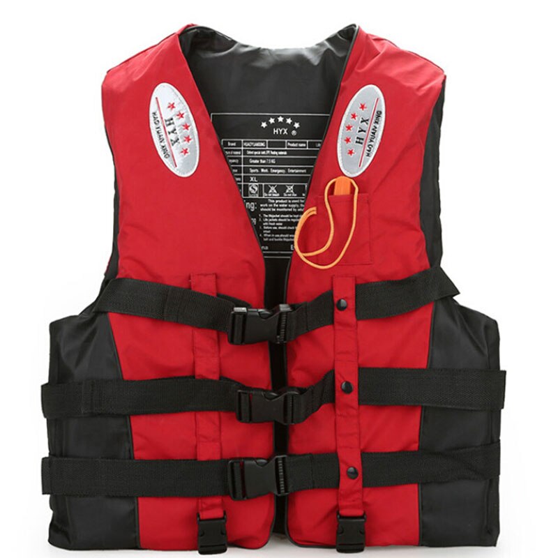 L-xxl män fiske flytväst vattensport flytväst med visselpipa säkerhetsväst överlevnadsväst för simning båtliv drifting: Röd / Xxl
