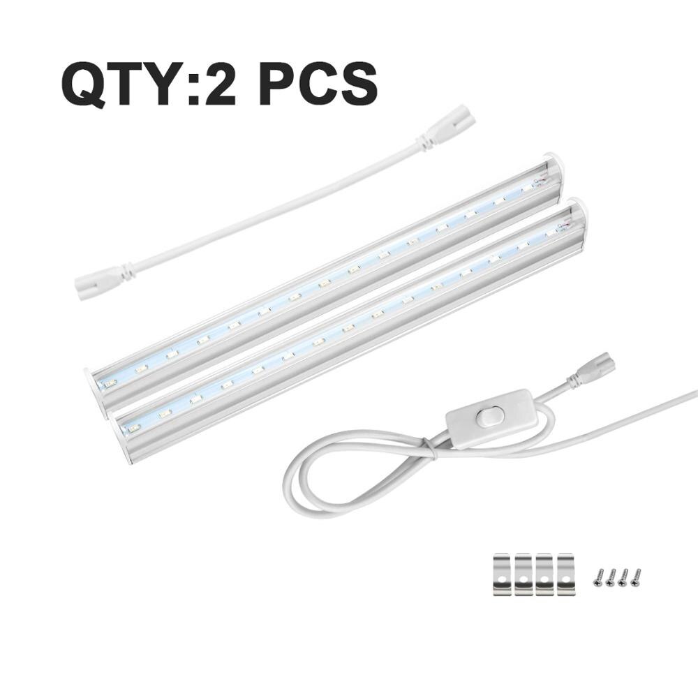 Eu us plug  t5 fyto lamppua kasvit kasvavat valonauha hydroponiikka led lamppupalkki valo vihannesten kukkien siemeniä täysi spektri: 2 kpl putkea / 57cm / 220v