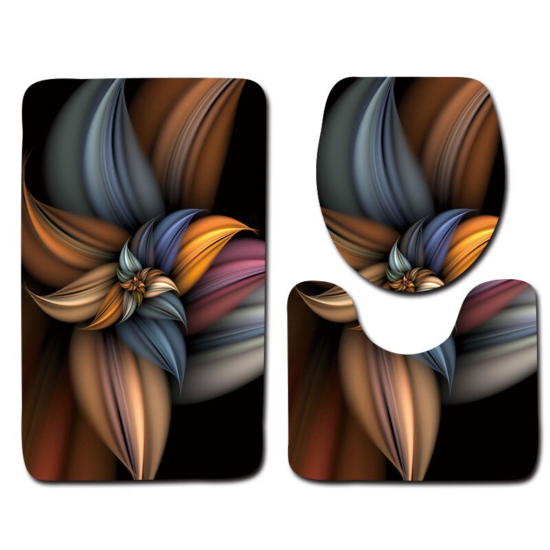 Zeegle 3D en relief mémoire éponge tapis de bain ensemble absorbant salle de bain tapis ensemble antidérapant salle de bain tapis de sol tapis de toilette: mandala