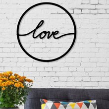HLO Modern Round Love Wall Decor Wooden Living Room Black 5 mm Mdf Reasonable Price Lovers kitchen
