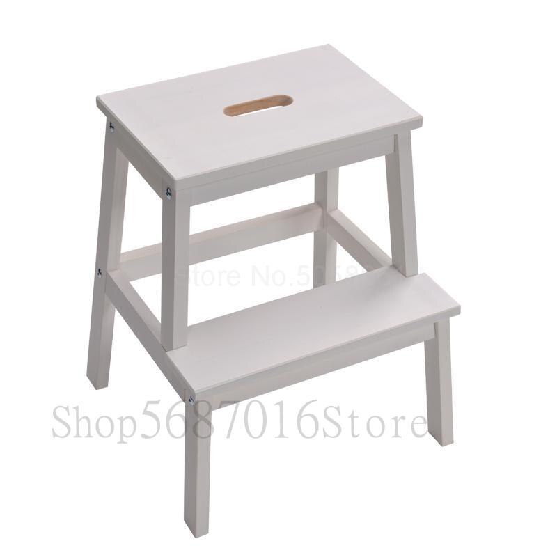 Solid wood step stool children's home ladder stool change shoes stool steps high and low stool: 43x39x50cm  2