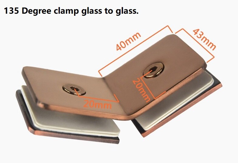 Rose Gold Dusche Installation Bausätze Dusche Glas Klemme Halterung Glas Türgriff Scharnier Gehäbenutzen Glas Tafel Unterstützung Bar: 135 Grad Klemme