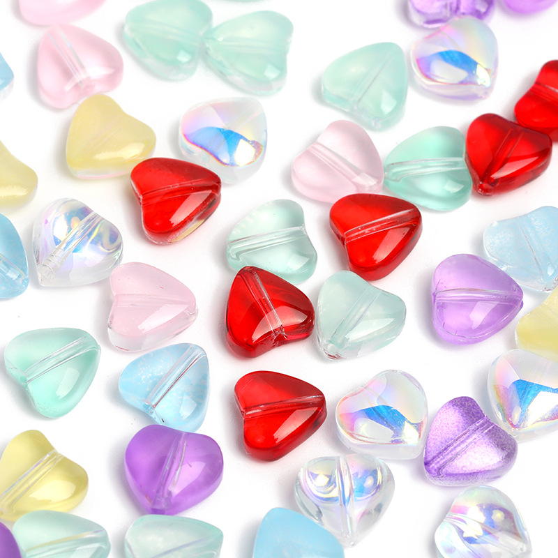 8mm 30/60 kristallen glazen kralen in de vorm van een hartje voor het maken van sieraden, doe-het-zelf kettingen, handgemaakte knutselwerkjes, tsjechische glazen losse tussenkralen