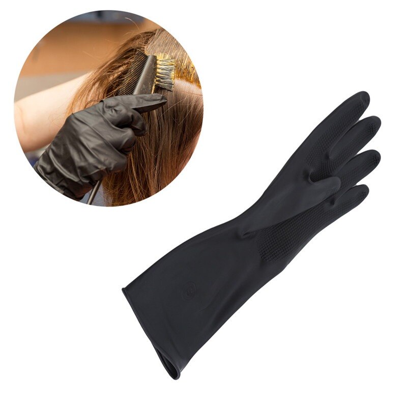 1 Paar Haar Handschoenen Haarkleuring Antislip Handschoenen Herhaald Gebruik Van Handschoenen Salon Tool Zwarte Latex Met Deeltjes mitten