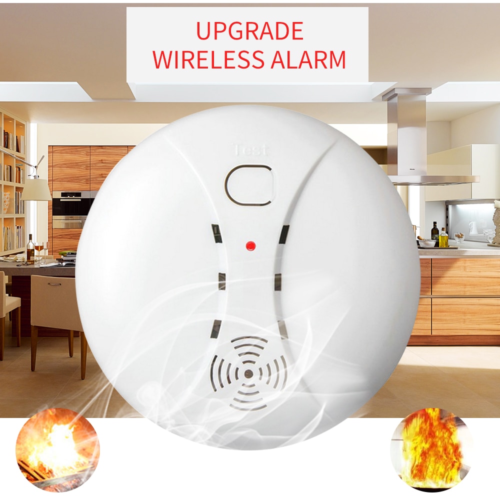 High sensitivity Wireless Photoelectric Smoke Detector High Sensitive Stable Fire Alarm Sensor Monitor for Home Security