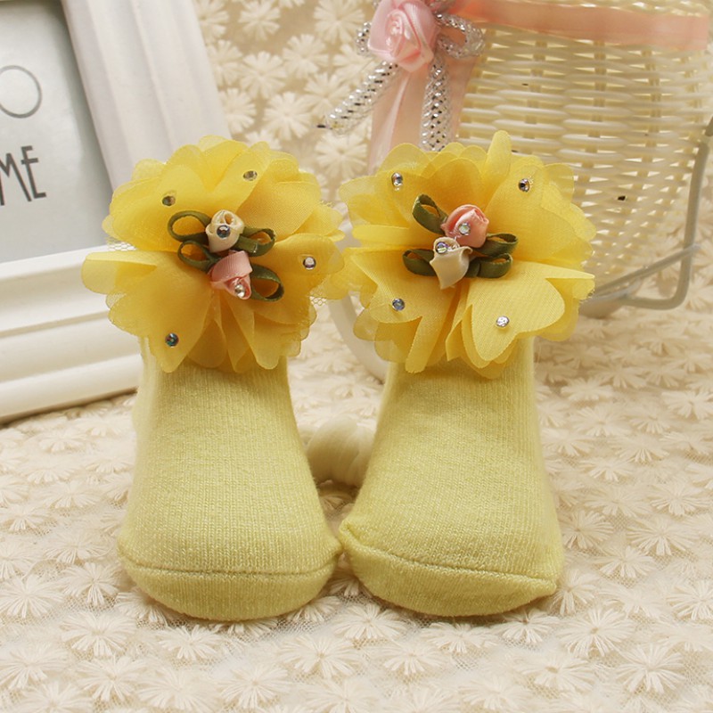 bonitos calcetines de princesa para niñas, bonitos calcetines suaves para niñas recién nacidas con flores