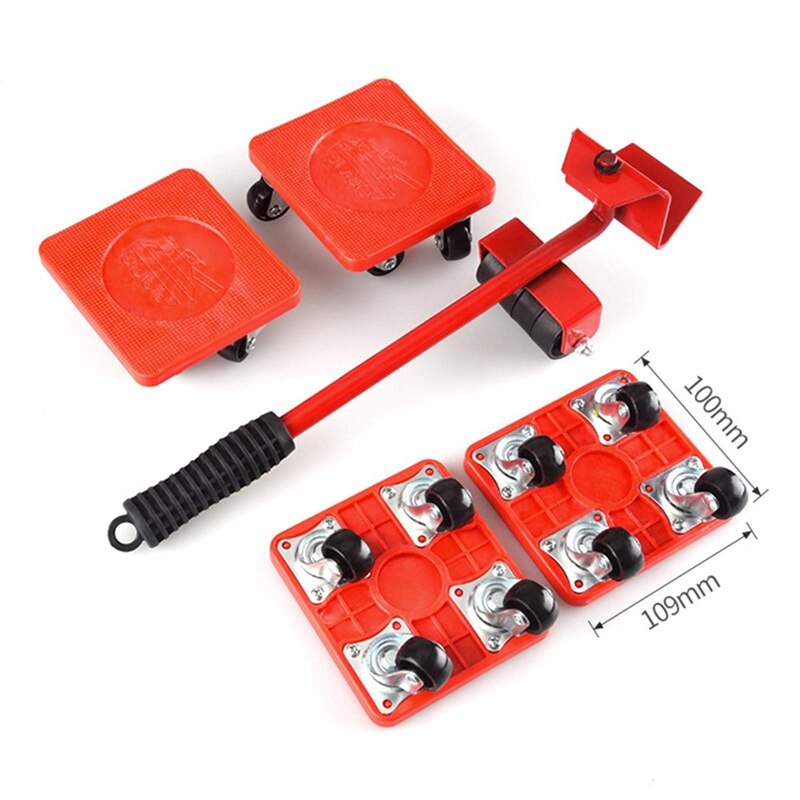 5 Pieces of 360-Degree Furniture Moving Tools, Heavy Objects Moving and Transporting Lifts, 4-Wheeled Universal Pulleys