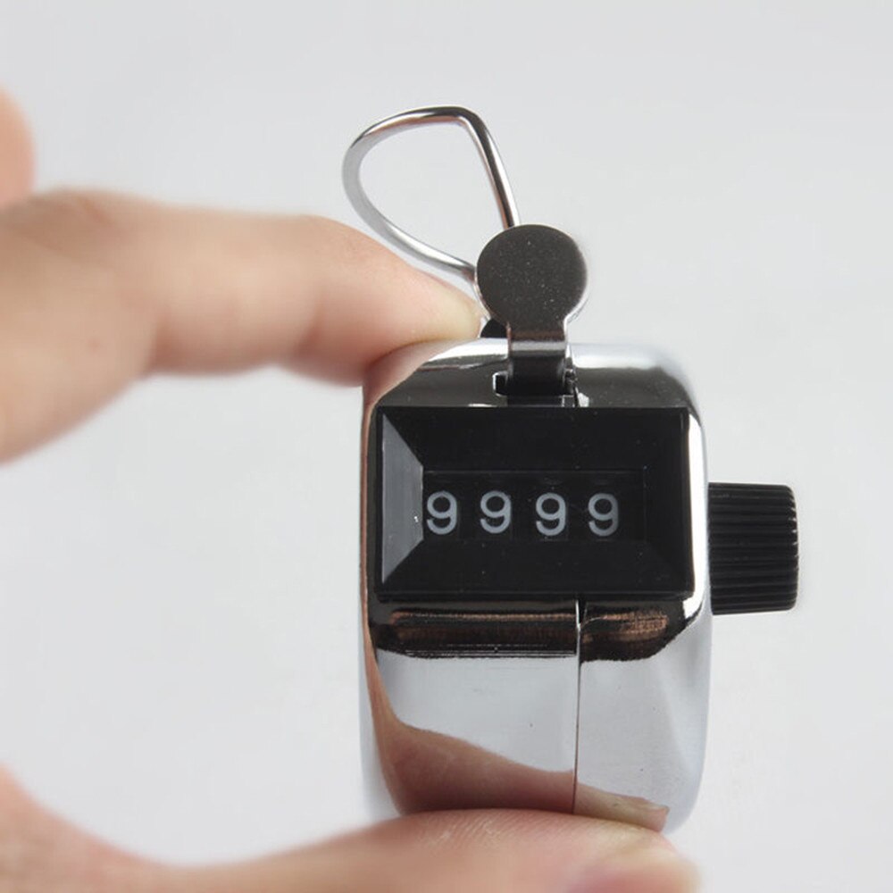 Tally 4 Digit Palm Counters Counter Hand Clicker Manual Handy Mechanical Chrom QE