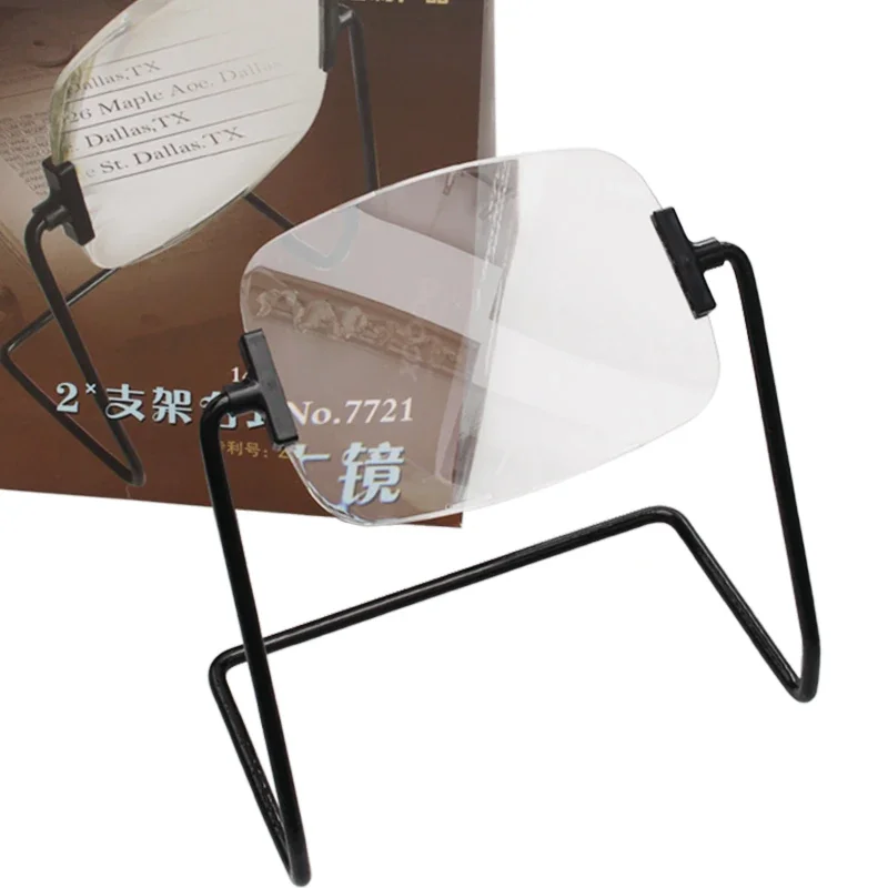 2X Vergrootglazen HD Grote Spiegel 360 ° Draaibare lens Tafellupe Telefoonvergrootglas Scherm Helpende hand Solderen Soldeerklem