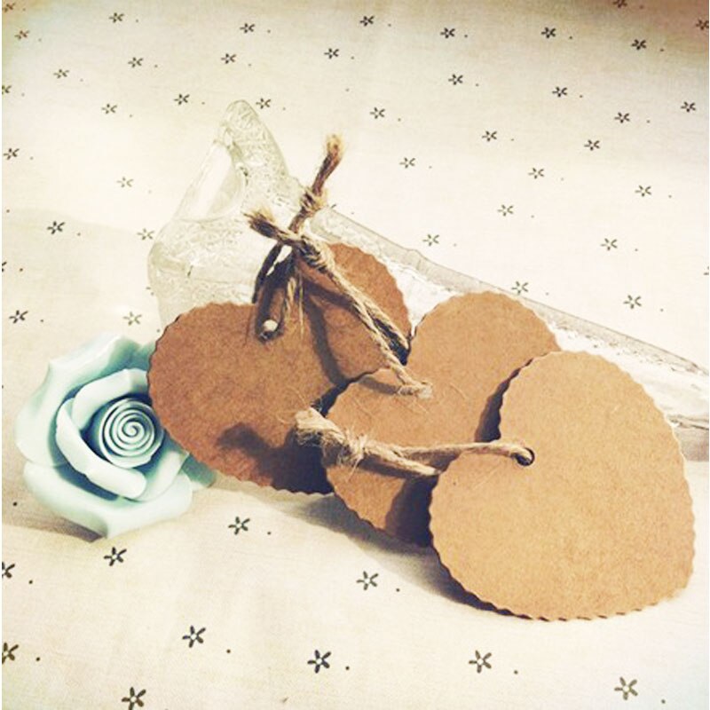 Leuke Bloem Ronde Kraftpapier Hang Tags Wedding Party Favor Label Cards