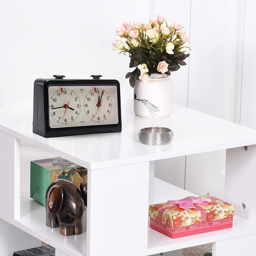 Schach Uhr Spiel Timer Professionelle Einfach Bedienen Tragbare Kompakte Quarz Bewegung Genaue Analog Kunststoff Zählen Unten Wettbewerb