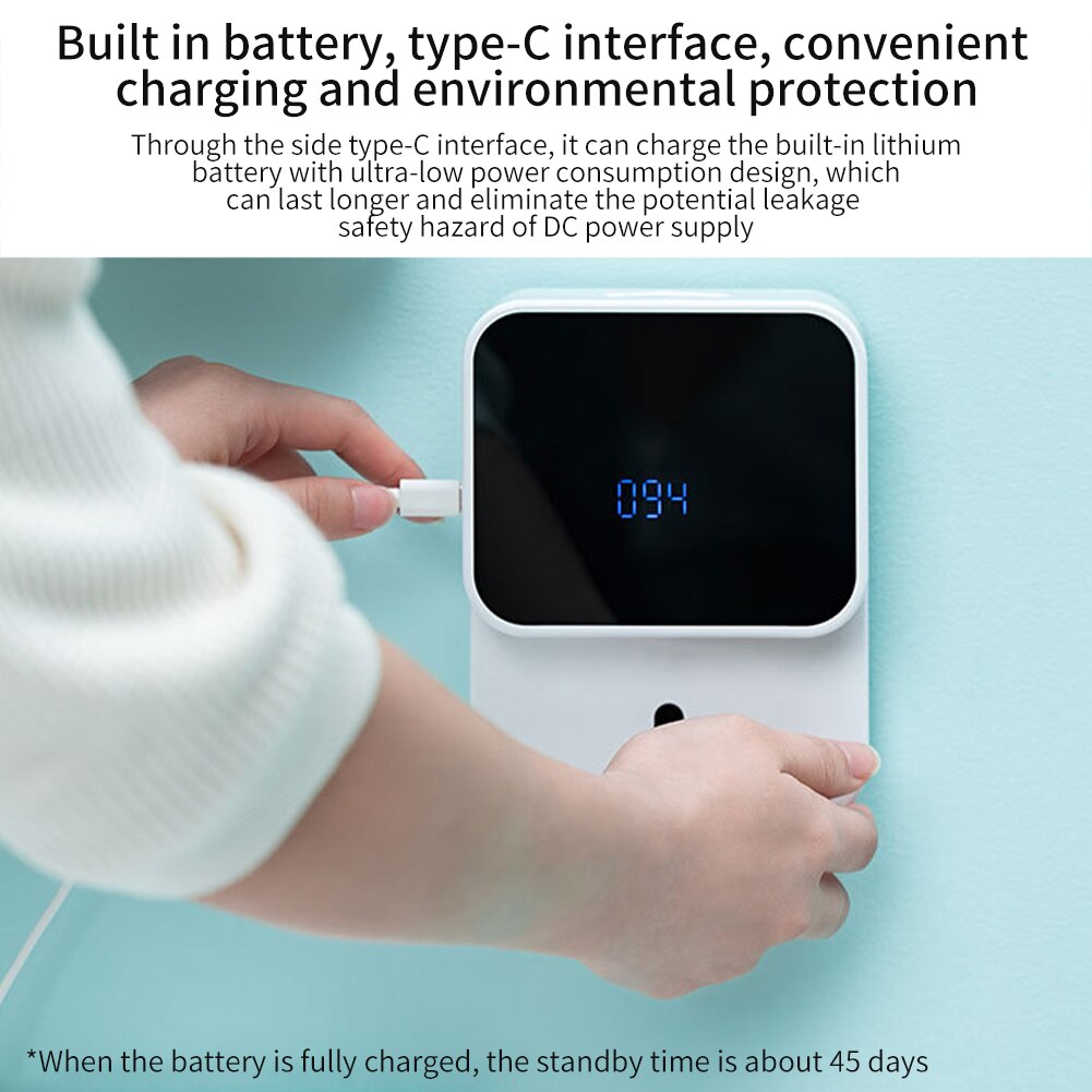 Hand Wash IR Sensor Wall Mounted Handsfree Bathroom Kitchen Touchless Automatic 280ml Rechargeable Soap Dispenser Sensitive