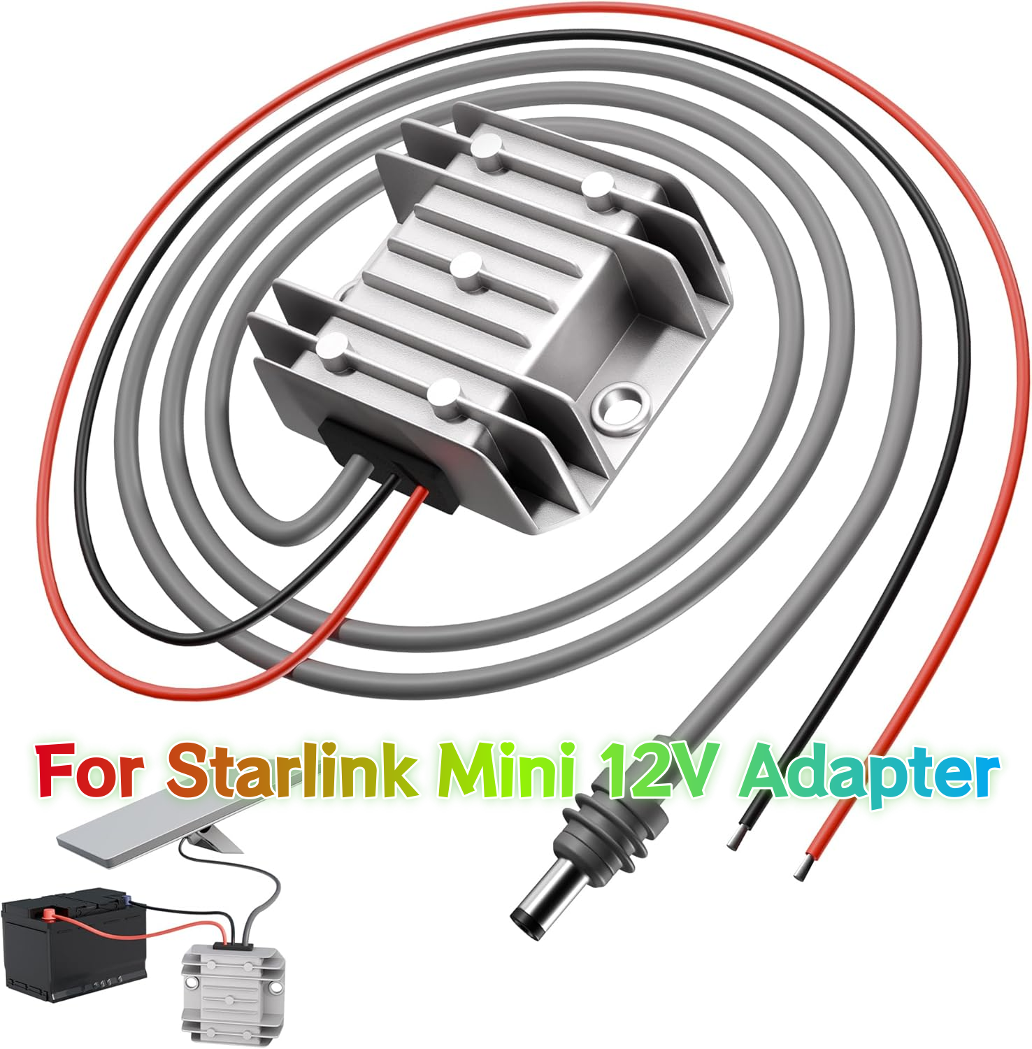 For Starlink DC12V Adapter Power Cord Converter for Starlink Mini Power Supply Step Up 10-28V to 30V Conversion Kit DC Male Plug