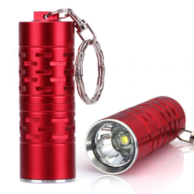 Tragbare Mini Keychain Pocket Torch Taschenlampe Laterne Taschenlampe Wasserdichte 2000 lumen LED Linternas 3 Modi Camping Licht: Red