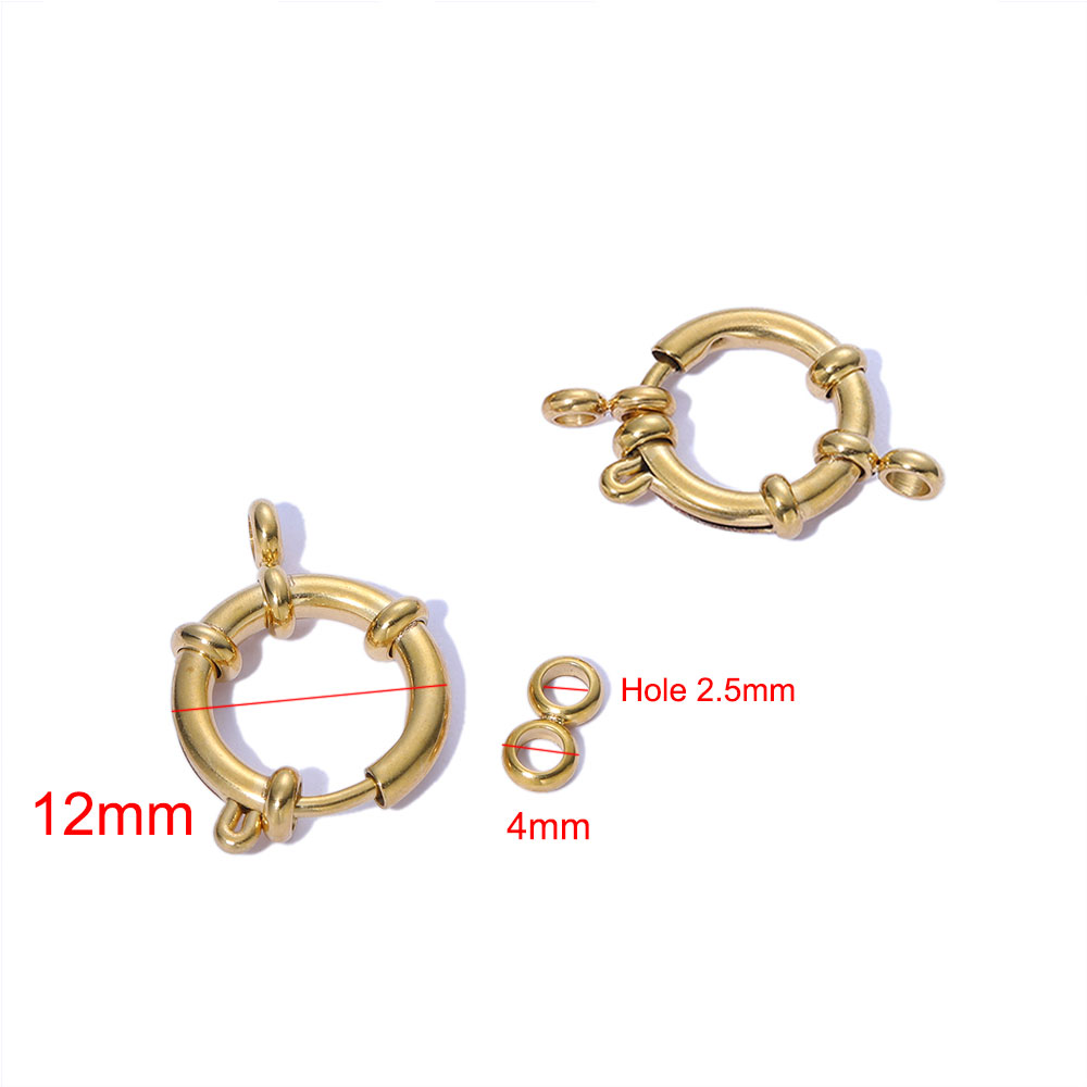 4 stuks roestvrijstalen ronde veerring sluitingen haken voor sluiting 8 connectoren armband ketting DIY sieraden maken: Black
