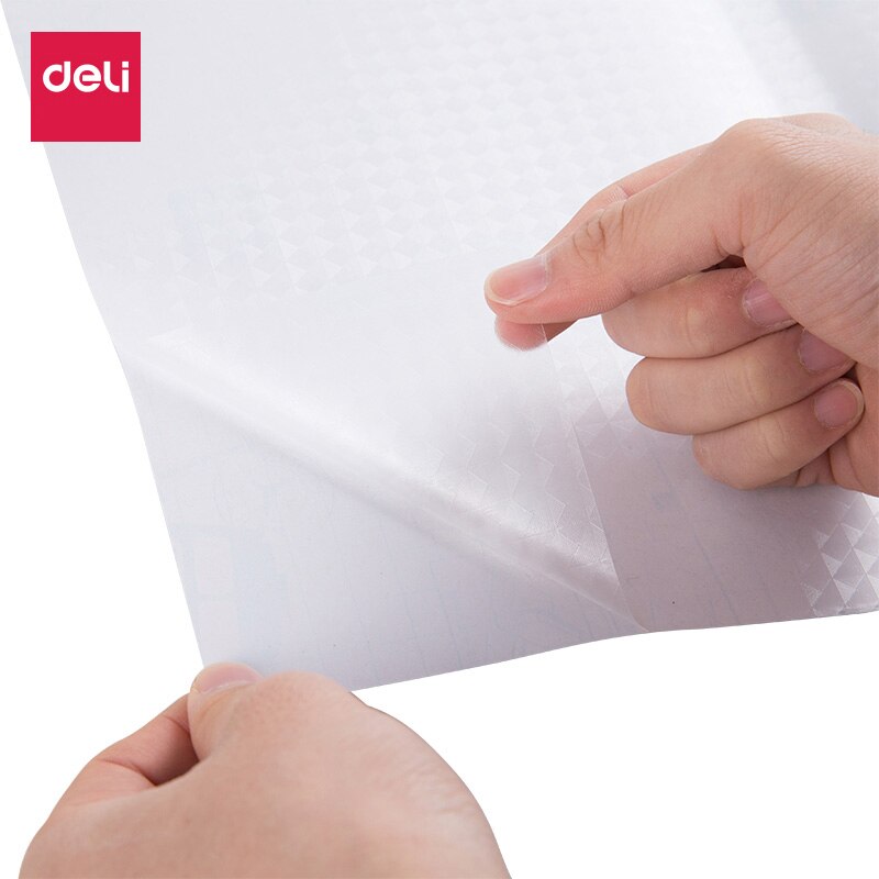 Deli 30pcs/set book cover transparent self-adhesive film slipcase CPP waterproof material book cover films for A4/16k/32k books