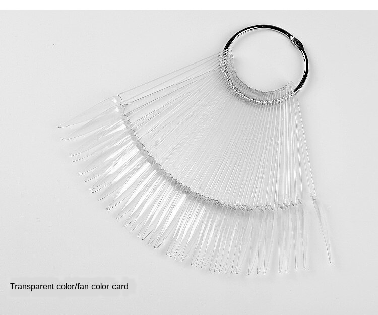 40 stuks nageldisplaybord, scherpe ijzeren ring, waaiervormig, kleurenkaart, 4 soorten nepnagels, puntige nagels, nagelmal, nageldisplay: 3