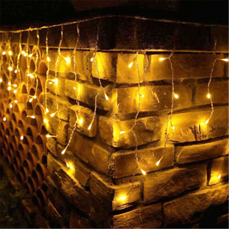 Waterproof Christmas Lights 5M Droop 0.4-0.6m Outdoor Icicle String Lights for Garden Mall Eaves Balcony Fence House Decoration